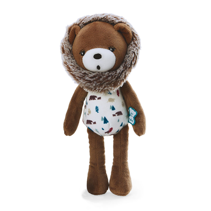  filoo gaston lours peluche 25 cm marron blanc 